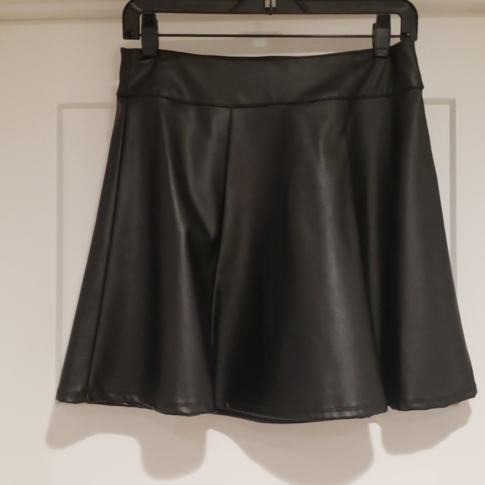 Socialite faux leather a-line mini skirt